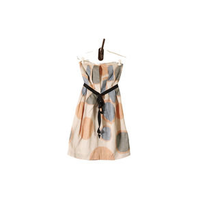 United Bamboo Tie Front Sleeveless Dress Art To Wear Boning Pleated Mini 2 USA